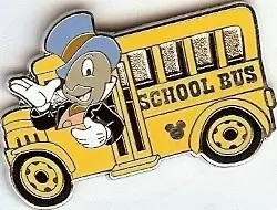 Disney Pins Open Edition - 2008 Hidden Mickey Series - Back to School Bus & Lunch Box Collection - Jiminy Cricket