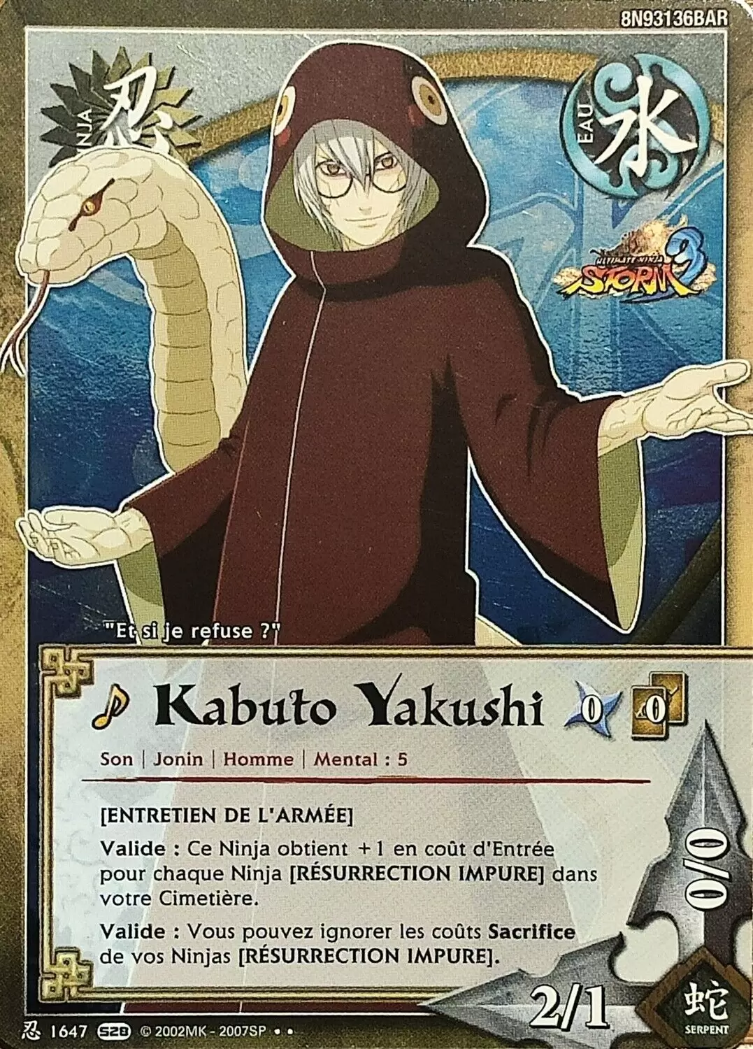 Cartes Naruto Série 28 - Kabuto Yakushi