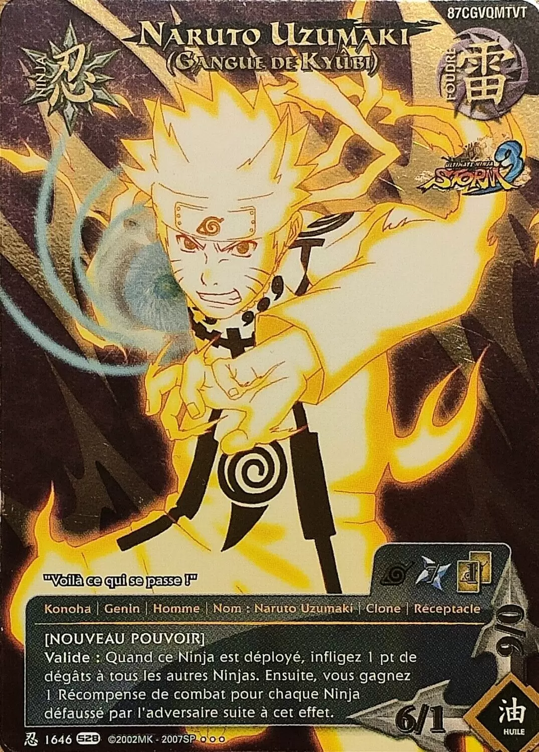 Naruto Uzumaki (Gangue de Kyubi) - Cartes Naruto Série 28 NI-1646