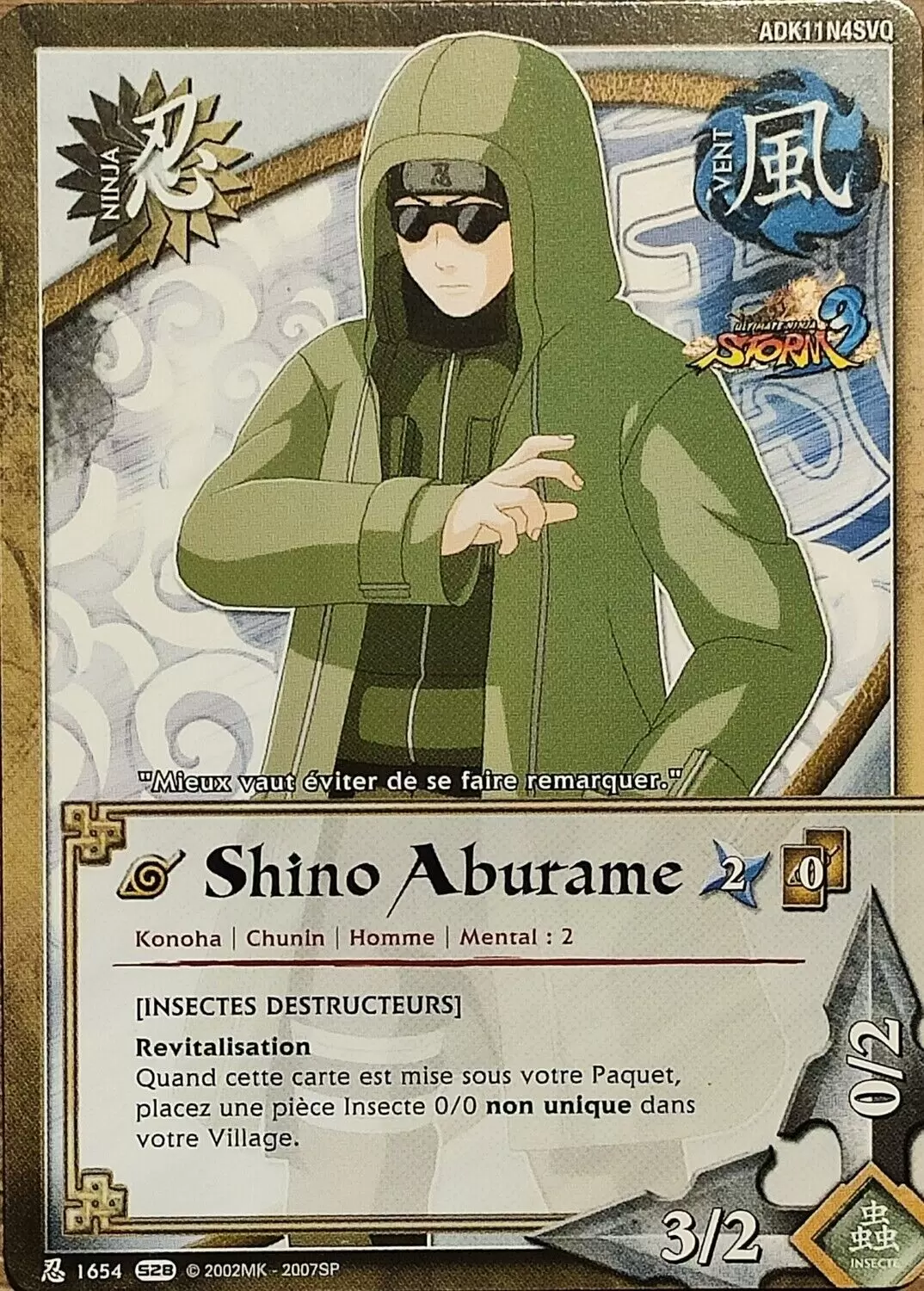 Cartes Naruto Série 28 - Shino Aburame