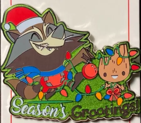 Disney Pins Open Edition - Marvel Holiday Collection - Rocket & Baby Groot