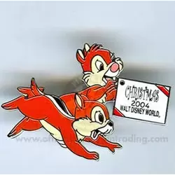 Happy Holidays 2004 Pin Pursuit - Chip and Dale