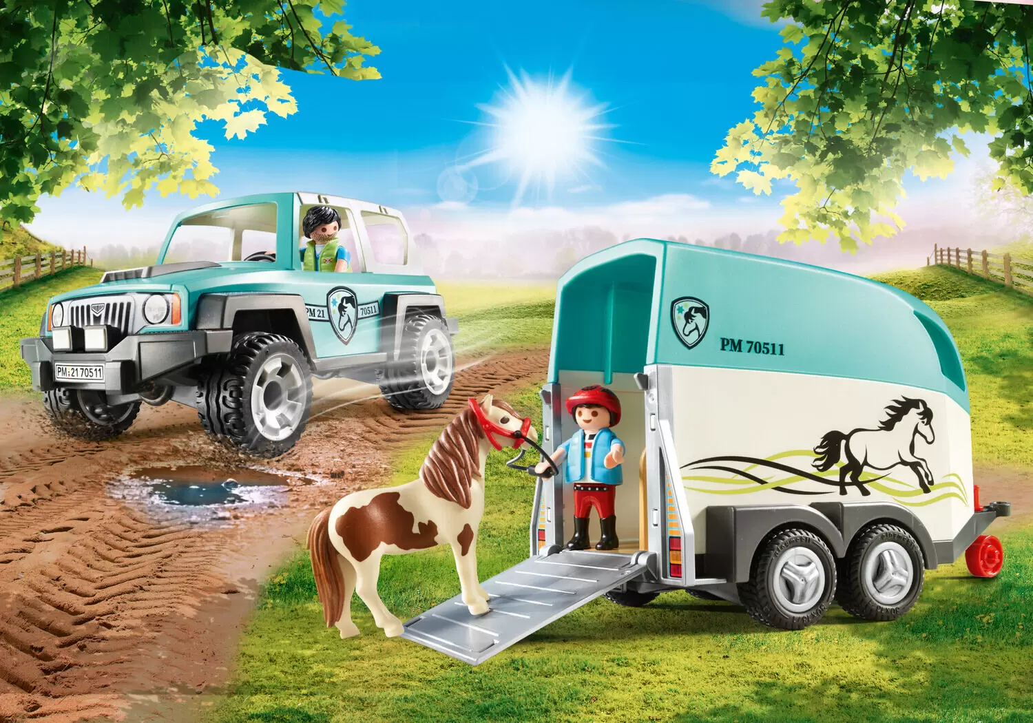 Playmobil Horse Riding - Car with Pony Trailer