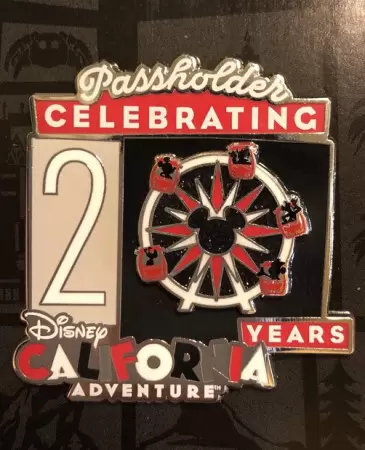 Pin\'s Edition Limitée - Disney California Adventure Celebrating 20 Years Passholder Exclusive