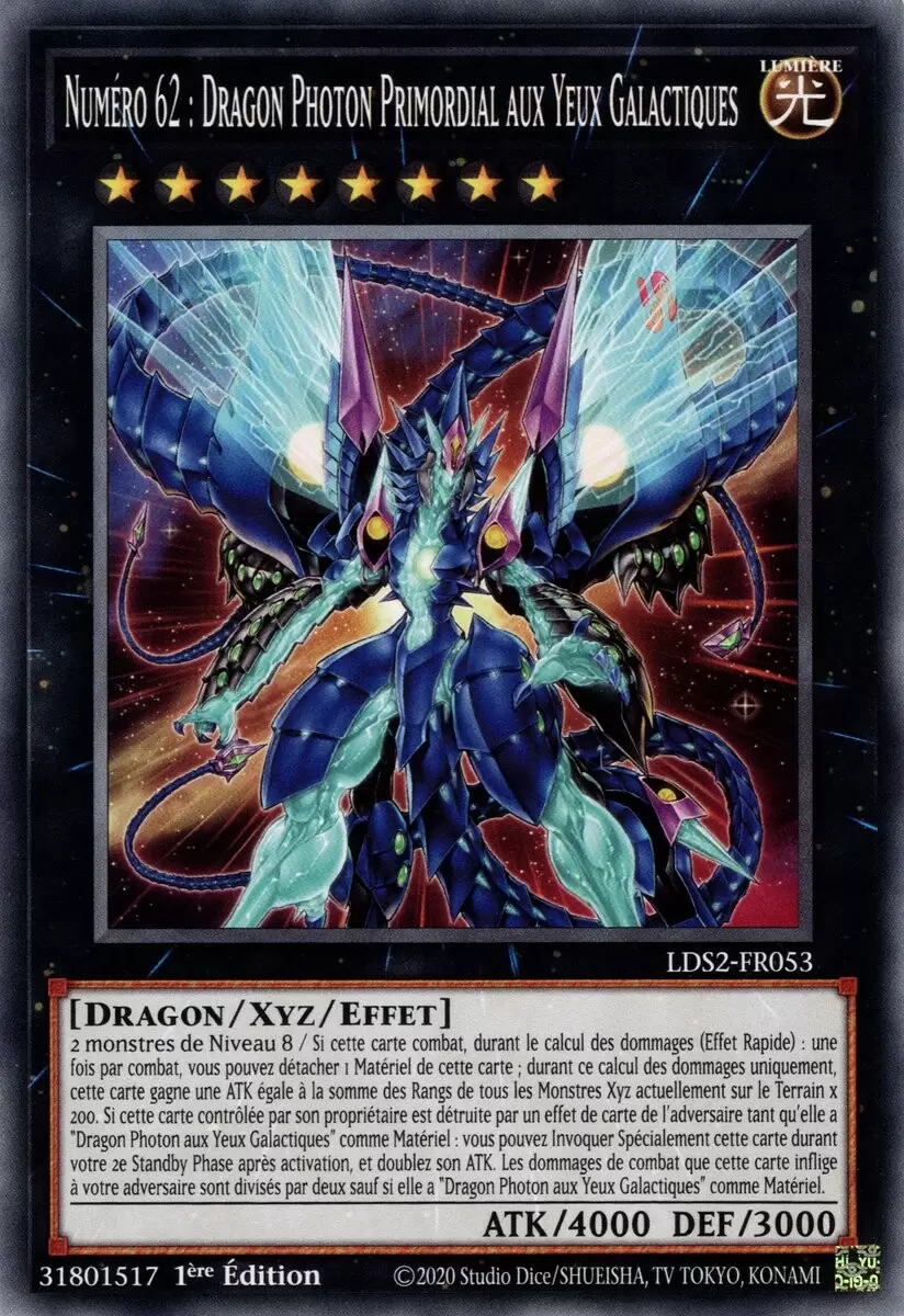 Duellistes Légendaires : Saison 2 LDS2 - Numéro 62 : Dragon Photon Primordial aux Yeux Galactiques