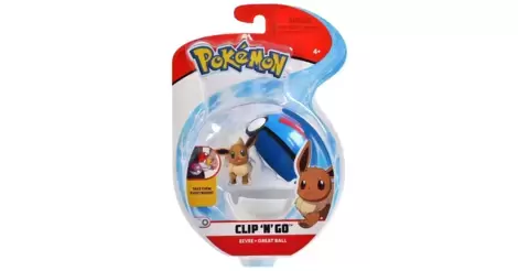 Wicked Cool Toys Pokemon Clip 'n' go Eevee & Poke Ball : .co