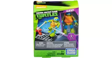 NIB Mega Bloks Teenange Mutant Ninja Turtles Leo Katana Swat Building Playset 