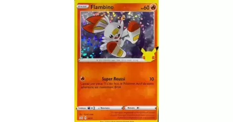 Carte Pokemon 16 25 Flambino Holo 60 Pv Promo 25 Ans Neuf Fr Cartes A Collectionner Jeux Et Jouets Estiloss Com