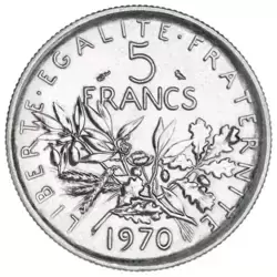 5 francs Semeuse argent - 1970
