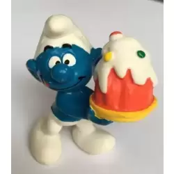 Avec un gâteau