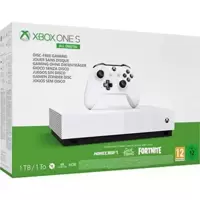Pack Console Microsoft Xbox One S All Digital 1 To Blanc 3 Jeux inclus (Minecraft + Sea of Thieves + Fortnite)