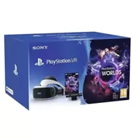 Sony PlayStation VR + PS Camera + VR Worlds, Système compatible avec toute console PS4, Couleur du casque : Noir et blanc, Art. : 9782018