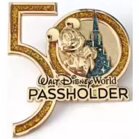 Walt Disney World 50th Anniversary - Passholder - Mickey with Cinderella's Castle