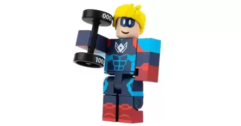 Roblox Celebrity Series 7 HEROES OF ROBLOXIA: BLUE BASHER CAP Figure w/BELT  Code