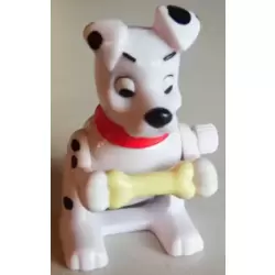 Dalmatian Holding bone with red collar windup