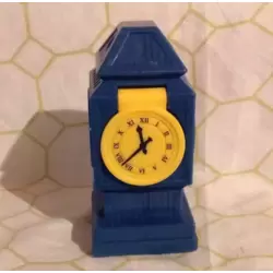Dalmatian In a blue Big Ben clock with yellow dial