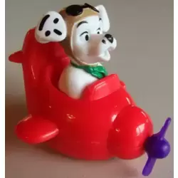 Dalmatian In a red airplane