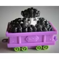 Dalmatian In purple coal train car