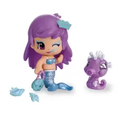 Blue Mermaid and Seahorse