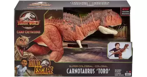 jurassic world camp cretaceous colossal carnotaurus toro figure