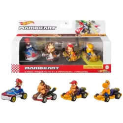 MarioKart 4 Pack : Mario / Donkey Kong / Diddy Kong / Orange Yoshi