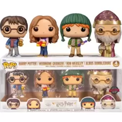 Harry Potter, Hermione Granger, Ron Wesley & Dumbledore 4 Pack