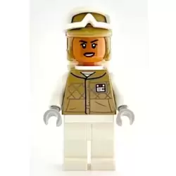 Hoth Rebel Trooper Dark Tan Uniform and Helmet, White Legs, Female