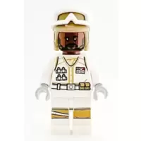 Hoth Rebel Trooper White Uniform, Dark Tan Helmet, Reddish Brown Head