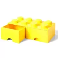 LEGO Brique de stockage à 8 boutons - 2 tiroirs (jaune vif)