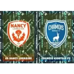 Écussons (AS Nancy Lorraine / Chamois Niortais FC) - AS Nancy Lorraine / Chamois Niortais FC