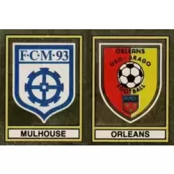 Ecusson F.C. Mulhouse / U.S. Orleans-Arago - Deuxieme Division (Groupe B)