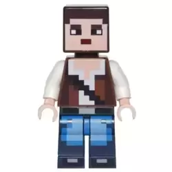 Minecraft Skin 3 - Pixelated, Reddish Brown Vest with Strap and Blue Jeans