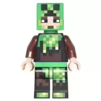 Minecraft Skin 6 - Pixelated, Bright Green and Dark Brown Creeper Costume