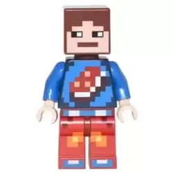 Minecraft Skin 7 - Pixelated, Blue Shirt with Porkchop Icon
