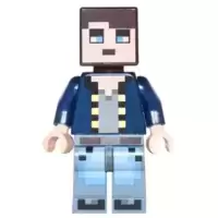 Minecraft Skin 8 - Pixelated, Dark Blue Jacket and Bright Light Blue and Sand Blue Legs