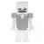 Lego Minecraft Figures - Skeleton with Cube Skull - Flat Silver Armor