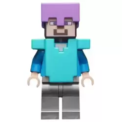 Steve - Medium Lavender Helmet, Medium Azure Armor, Flat Silver Legs
