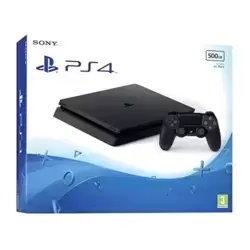 Sony PlayStation 4 Slim 500 Go, Avec 1 manette sans fil DUALSHOCK 4 V2, Châssis F, Noir (Jet Black)