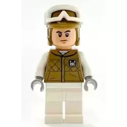 Hoth Rebel Trooper Dark Tan Uniform and Helmet, White Legs