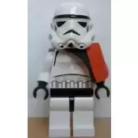 Sandtrooper - Orange Pauldron (Solid), No Survival Backpack, No Dirt Stains, Helmet with Solid Mouth Pattern and Solid Black Head