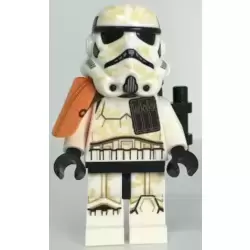 Sandtrooper Squad Leader/Captain - Orange Pauldron, Ammo Pouch, Dirt Stains, Survival Backpack, Frown (Dual Molded Helmet)