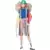 Color Block Sweatshirt with Logo Tape & Striped Shorts
