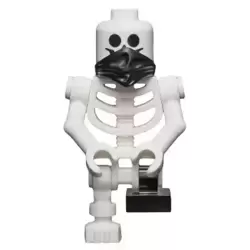 Skeleton with Standard Skull, Scarf, Bent Arms and Short Black Leg