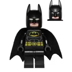 Batman - Black Suit with Yellow Belt and Crest (Type 2 Cowl, Spongy Tear-Drop Neck Cut Cape)