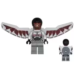 Falcon - Light Bluish Gray and Dark Red Wings