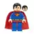 Superman - Blue Suit, Dual Sided Head with Red Eyes on Reverse, Spongy Soft Knit Cape