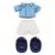 Blue Button-Down Shirt with White Swim Trunks and Boat Shoes