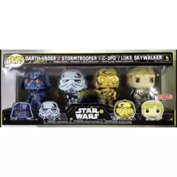 4 Pack - Darth Vader, Stormtrooper, C-3PO & Luke Skywalker