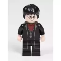 Harry Potter, Black Long Coat and Vest, Dark Red Shirt and Tie
