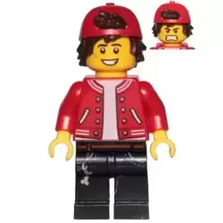 Jack Davids - Red Jacket with Backwards Cap (Large Smile with Teeth / Angry)